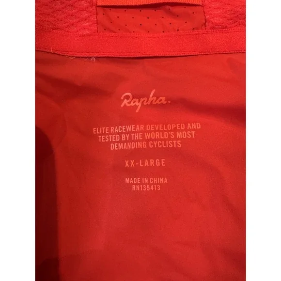 Rapha Pro Team Lightweight Wind Biking Cycling Running Jacket Red Men's Sz XXL